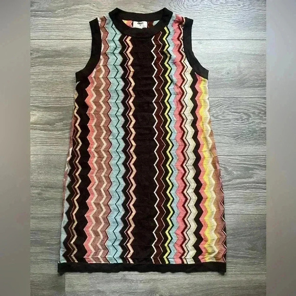 Missoni for Target Dresses & Skirts - Missoni X Target 20 Yr Anniversary Brown Zig Zag Sleeveless Sweater Dress Size M